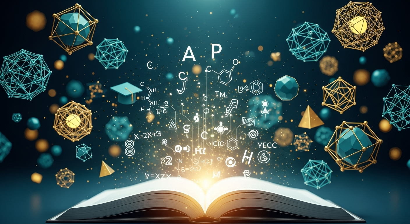 Open book with glowing knowledge visualization