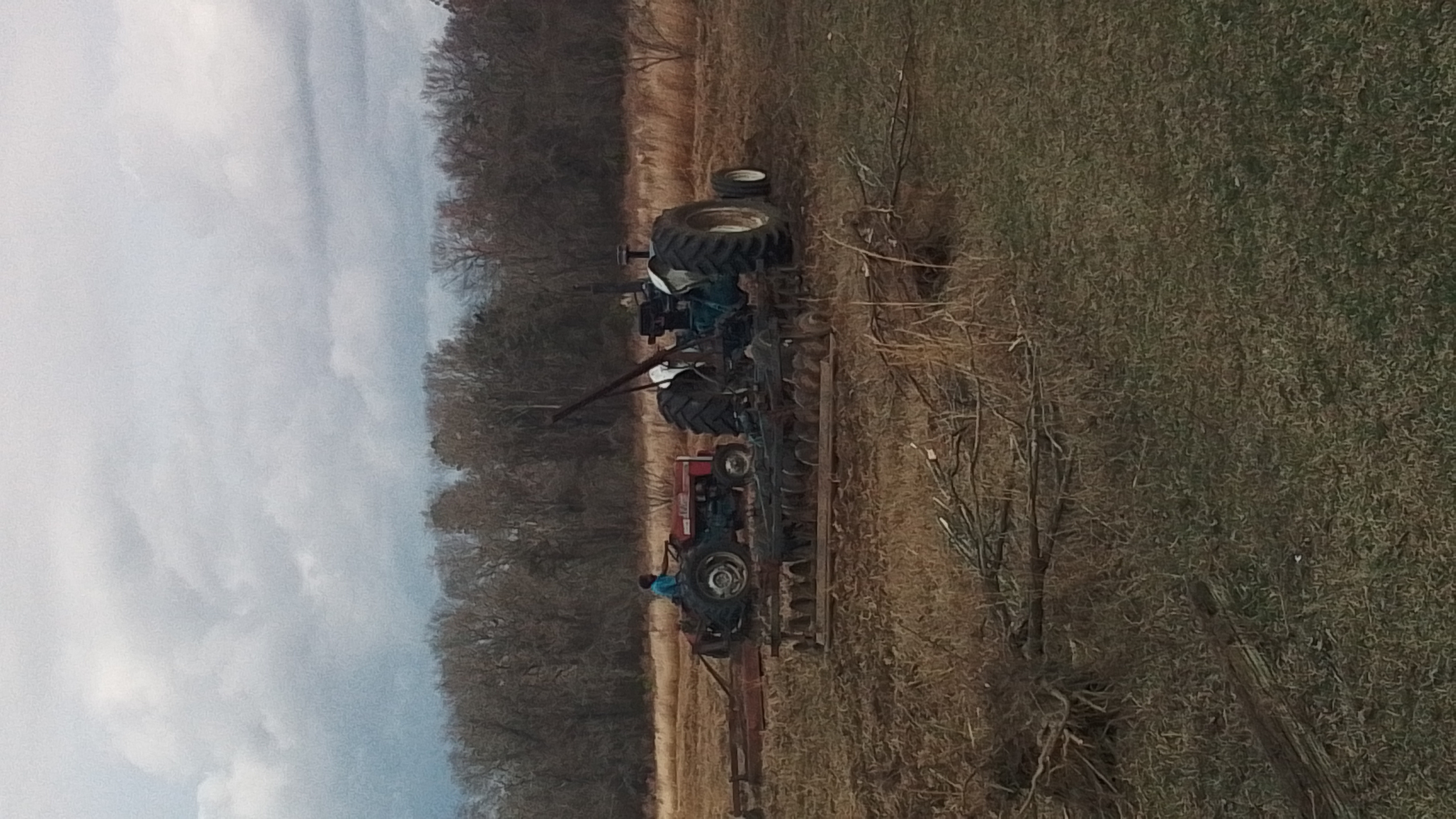 Tractors working the land